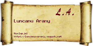 Luncanu Arany névjegykártya